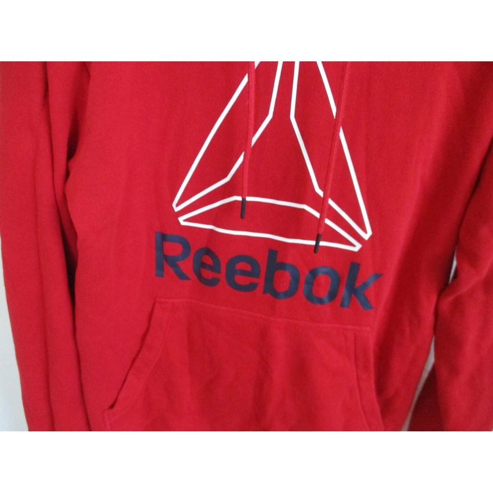 Hoodie  Pullover Men's Reebok  Delta Fleece Hoodie- Red - Size Small - Picture 2 of 5